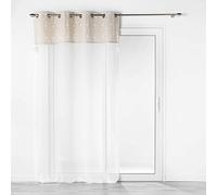 Douceur d'Intérieur Suavidad Interior, Visillo con Ojales (140 x 240 Cm) Samira Blanco, Vela arenada Acabado Top Policot Y Pompón