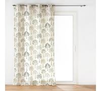 Douceur d'Intérieur Suavidad Interior, Visillo con Ojales (140 x 280 cm) Palmea Verde, Velo Arenado Impreso