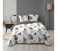 Douceur d'Intérieur Trigone - Juego de Cama de 3 Piezas (240 x 220 cm), Microfibra Estampada