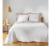 Douceur d'Interior, colchoneta Acolchada (240 x 260 cm) y 2 Fundas de Almohada (60 x 60 cm) Cassandra, Jersey/Microfibra