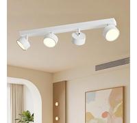 Doughelec Plafones LED Lámpara de Techo 4 Focos Orientable, Plafones de Techo Blanco LED Foco de techo 28W Blanco Cálido 3000K Plafón Pared Interior Moderno Para Cocina Pasillos Salón Dormitorios