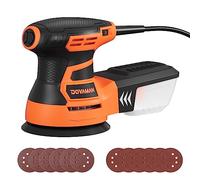 DOVAMAN ROS01A 350W Lijadora Orbital, 6 Velocidades, 13000 RPM, 12 Hojas de Papel de Lija, Disco de 125 mm, Recogida de Polvo, Lijadora Eléctrica Ideal para Superficies de Madera y Acero