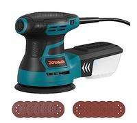 DOVAMAN ROS01A 350W Lijadora Orbital, 6 Velocidades, 13000 RPM, 12 Hojas de Papel de Lija, Disco de 125 mm, Recogida de Polvo, Lijadora Eléctrica Ideal para Superficies de Madera y Acero