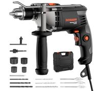 DOVAMAN Taladro Percutor Eléctrico 850W, Función 2 en 1, Mandril de 13 mm, Velocidad Ajustable 0-3000 RPM, Set de Taladro con Cable y Accesorios para Hormigón, Metal, Madera