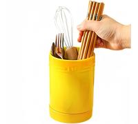 Dowbom Portautensilios de cocina para encimera, en cerámica, organizador de cubiertos, soporte para palillos de cocina (amarillo, 10,2 cm), KZT-014