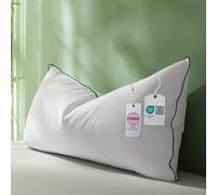 DOWNFOCUS Almohada premium de 40 x 80,100% fibras de plumón naturales y plumas, ergonómicamente optimizada, 3 cámaras, almohada de resistencia media probada por especialistas, certificado Oeko-Tex, 40