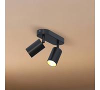 Downlight Calex GU10, negro, longitud 21 cm, 2 luces, metal