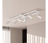 Downlight de techo Lindby Bravius, blanco, 6 luces, hierro