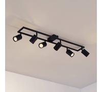 Downlight de techo Lindby Bravius, negro, 6 luces, hierro