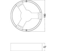 Downlight DL IP44, marco DN 190 WT 4058075709942