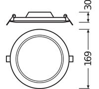 Downlight DL SLIM DN 155 12 W 4000 K WT 4058075079052