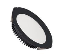 Downlight LED 40W Circular Aero 130 lm/W Microprismático Corte Ø 200 mm Negro