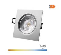 DOWNLIGHT LED EMPOTRABLE CUADRADO 5W 6400K LUZ FRIA COLOR CROMO 9x9cm EDM