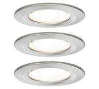 Downlight LED empotrable Nova (6,5 W, Hierro cepillado, Blanco cálido, 3 ud., Profundidad de montaje: 75 mm)