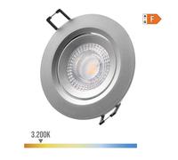 DOWNLIGHT LED EMPOTRABLE REDONDO 5W 3200K LUZ CALIDA COLOR CROMO Ø9cm EDM