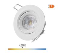 DOWNLIGHT LED EMPOTRABLE REDONDO 5W 4000K LUZ DIA COLOR BLANCO Ø9cm EDM