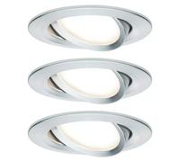 Downlight LED empotrable Set de 3 Nova Plus (6,8 W, Aluminio, Blanco cálido)