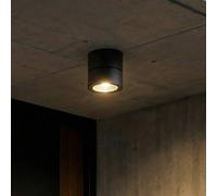 Downlight LED Lindby Nolivar, negro, Ø 9 cm, IP54