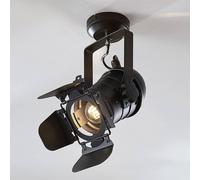 Downlight Lindby Tilen, 1 luz, negro, metal, 38 cm