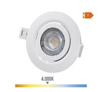 Downlight LUZ Led Empotrable 9w 806lm 4000k Redondo Color Blanco Ø9cm Edm LUZ NATURAL 4000K