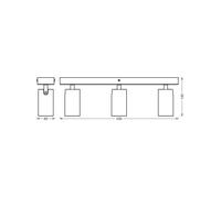 Downlight OCTAGON negro de OSRAM, 3 luces, GU10-LED 927 atenuable