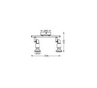 Downlight OSRAM, negro, 2 luces, metal, GU10-LED 927 atenuable