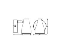 Downlight OSRAM PEAR, negro, 1 luz, GU10-LED 2700 K