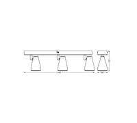 Downlight OSRAM PEAR, negro, 3 luces, GU10-LED 2700 K