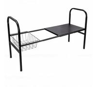 Dpofirs Organizador Extensible Debajo del Fregadero, Estante de 1 Nivel con Cesta Extraíble y 2 Paneles para Almacenamiento de Gabinete de Baño y Cocina (Clásico Negro 1 Nivel con 2 Paneles Cesta)