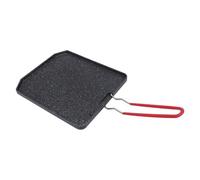 Dpofirs Parrilla de Aleación de Aluminio con Plegable, Plancha de Camping | Placa de plancha de barbacoa portátil para cocinar al aire libre, sartén ligera para acampar con plegable