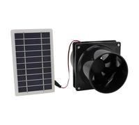 Dpofirs Ventilador de Escape con Energía Solar, Kit de Ventilador de Ventilación con Panel Solar ABS de 10 W 12 V con Conector de Tubo Redondo para Casa de Mascotas, Gallinero, Invernadero RV