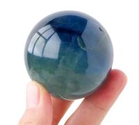 DPURPIWADY Blue Green Fluorite Crystal Ball with Stand, Quartz Polished Crystal Sphere,Decorative Ball Sculpture Figurinefor Fengshui Home Decor Crystal Gift,40~50mm