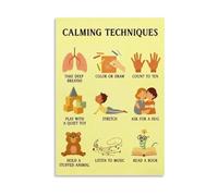 DPURPIWADY Calming Corner Wall-Art, Boho Office Decor, Mental Health Educational Posters for Classroom, Homeschool Counseling & Calm Down Space(Unframed,16x24inch(40x60cm))