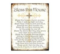 DPURPIWADY Faith-Based Wall-Art Poster - Bless This House Inspirational Print for Home, Office & Kitchen Decor (Framed,08x12inch(20x30cm))