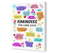 DPURPIWADY Office Wall Decor, Reminders for Hard Days Mental Health Poster with Uplifting Quotes, Canvas Art for Women's Counseling Space(Unframed,16x24inch(40x60cm))
