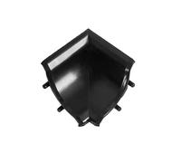 DQ-PP 1 moldura angular para el interior, color negro brillante, 13 x 13 mm, PVC, para encimera, terminación de cocina, listones de cierre de pared