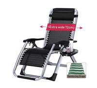 DQCHAIR Sillas de Gravedad Cero Sillas extragrandes para Personas de Trabajo Pesado, sillones reclinables de Patio Extra Anchos Tumbona para Tomar el Sol en la Playa, Soporte 440 lbs.
