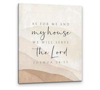 DQFOCPHHAA Christian Wall-Art As For Me And My House We Will Serve The Lord Bible Verse Joshua 24:15 Print for Home Bedroom Living Room Office Decor(Framed,08x12inch(20x30cm))