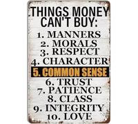 DQFOCPHHAA Humorous Things Money Cant Buy Metal Sign Retro Vintage Tin Wall-Art for Home Bar Cafe Office Store Garden 8 X 12 in