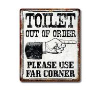 DQFOCPHHAA Out of Order Humor Sign Vintage Metal Tin Sign Funny Bathroom Decor for Home Bar Man Cave Gift Idea 8 X 12 in