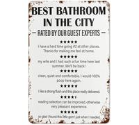 DQFOCPHHAA Vintage Funny Bathroom Metal Sign No Magic In The Bathroom Tin Plaque for Bar Pub Powder Room Decor 8 X 12 in