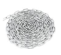 DQPP Cadena de acero C15 | DIN 5685 | 2 mm | galvanizada | 25 m | eslabones cortos | cadena de eslabones | por metros | cadena de barrera, metal, cadena de acero redondo | cadena de metal | cadena