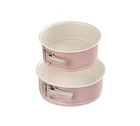 Dr. Oetker 9924650 - Molde para tartas con bisagras de dos colores, molde para bisagras, molde de cerámica retro con revestimiento de cerámica, molde redondo, acero inoxidable, cerámica, rosa, 18 y 20