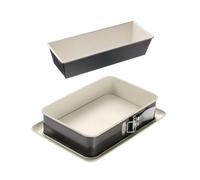Dr. Oetker 9928850 - Molde para tartas (2 unidades, molde para tartas, molde rectangular, molde de cerámica, acero, cerámica, 30 x 13 x 7,5 cm, 28 x 18 x 7 cm)