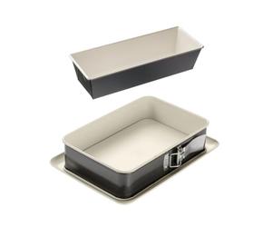 Dr. Oetker 9928850 - Molde para tartas (2 unidades, molde para tartas, molde rectangular, molde de cerámica, acero, cerámica, 30 x 13 x 7,5 cm, 28 x 18 x 7 cm)