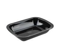Dr. Oetker Back-Idee Kreativ - Fuente esmaltada para postres (34 x 24,5 x 6,5 cm, resistente al calor hasta 400 °C, resistente a cortes y arañazos, apto para lavavajillas), color negro
