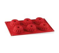 Dr. Oetker Flexxibel Bandeja Mini Pasteles Roscos Savarín, Bandeja 6 cavidades de Silicona Platinum, Antiadherente, Apto para Lavavajillas, Resistente desde -40ºC hasta +230ºC
