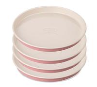 Dr. Oetker Molde Layer Cake, Diseño Retro, Molde Redondo para Tartas con Revestimiento Antiadherente Especial con Refuerzo Cerámico, Color Rosa / Crema, 17x3 cm, 4 uds.