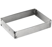 Dr. Oetker Molde tartas-Molde cuadrado desmontable-Molde bizcocho desmontable-Molde rectangular ajustable-Molde navidad-Molde rectangular desmontable-Molde acero inoxidable 27,5x18,5x5cm, 1ud