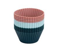 Dr. Oetker Moldes para hornear reutilizables para magdalenas, cupcakes, juego de 12 unidades, material de silicona, resistente de -40 °C a +200 °C, dimensiones Ø 4 x 3,2 cm